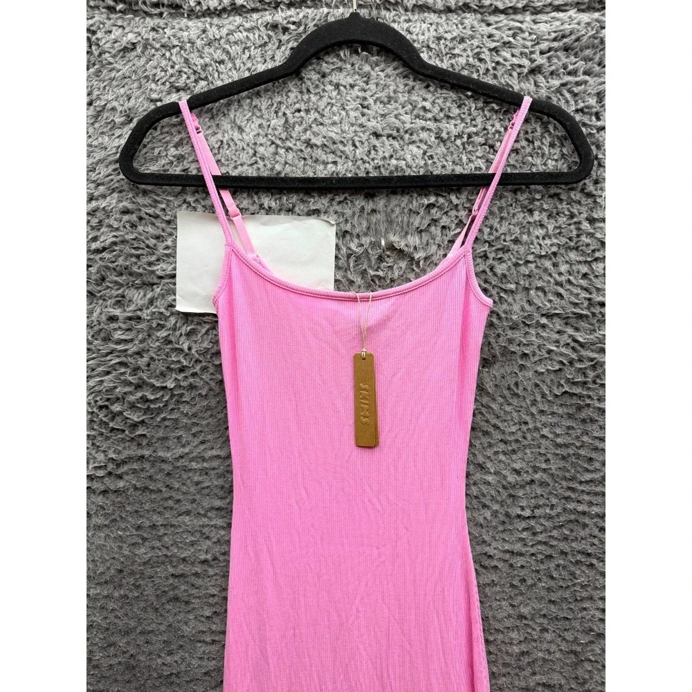 NWT Skims Soft Lounge Sleeveless Long Slip Dress Cotton Candy Womens Size S